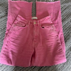 pink zara jeans